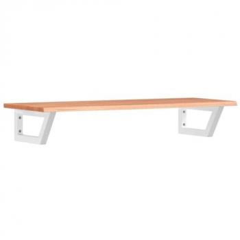 Steel & Oak Dual‑Material Basin Shelf, Wall‑Installed