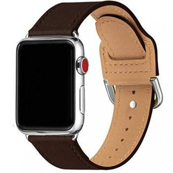 SUNFWR Thin Leather Replacement Band for iWatch Series 6/5/4/3/2/1, SE