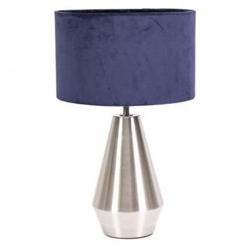 Heritage Hues Jax Silver Metal Touch Lamp with LED Bulb