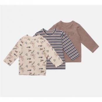 Drei-Pack Hust & Claire Langärmelshirt – Albert Deer Brown Melange
