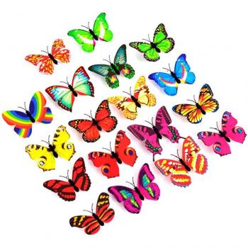 Iluminación nocturna de colores con forma de mariposas para niños, 10 unidades