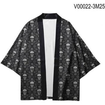 Ropa Asiática Kimono Vintage de Calavera Yukata para Hombre y Mujer