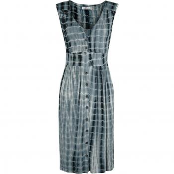 Luna Medium-Length Dress in Blue and White