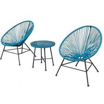 Moonlit Acapulco Bistro Set – Blue & Grey 2‑Chair Dining Table