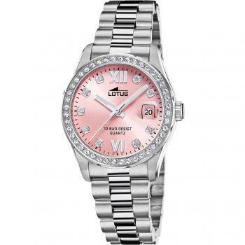 Lotus Damen Armbanduhr rund Edelstahl 32,5 mm