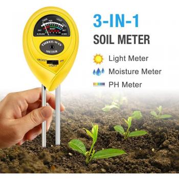 Testeur d'humidité de sol 3-en-1 avec pH et lumière