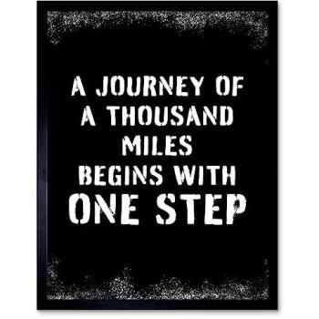 Step by Step Inspiration: Gym Workout Quote Art Print for Home & Office