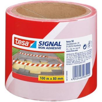 Waarschuwingslint tesa 100mx80mm rood-wit