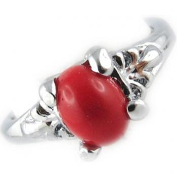 Ring Scarlett 8×6 mm – Silberrot mit Rot‑Markierung