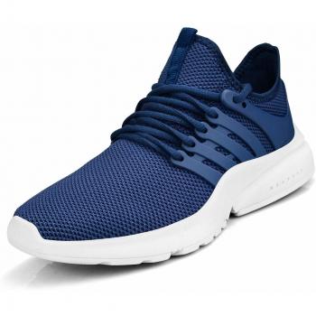 ZOCAVIA Herren Sport‑Slip-On im Mesh‑Knit Design – Blau/Weiß, 47