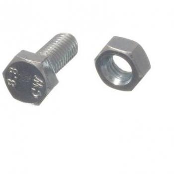 Premium Hex Bolt Set Screw Collection, Durable Grade 8.8 Steel Construction, M8 x 20mm Dimensions + BZP Nuts (Pack of 100)