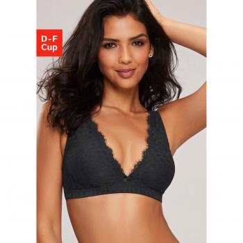 Schwarzes Lascana Bralette “Cara” – 65F, Spitze, Damen
