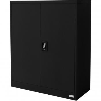 Armoire de Classement Noir en Acier 90x40x109 cm 2 Portes 3 Étagères