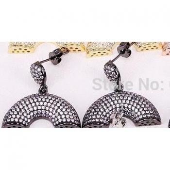 5 Paires de Fleurs CZ avec Capuchons pour Boucles d'Oreilles