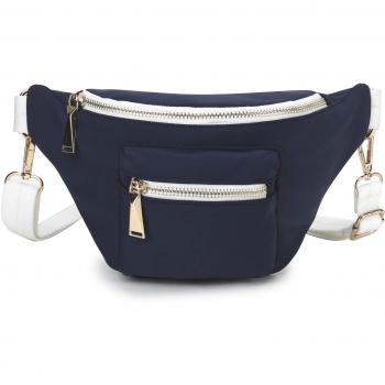 Sport‑Hip Bag Blau – Wind Took Mode kleine Umhängetasche mit Brusttaschenfunktion