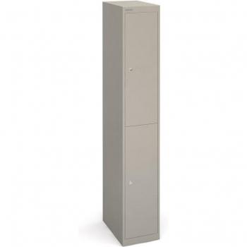 Bisley Locker 2-door locker with 1800mm height, 457mm depth, and goose grey color