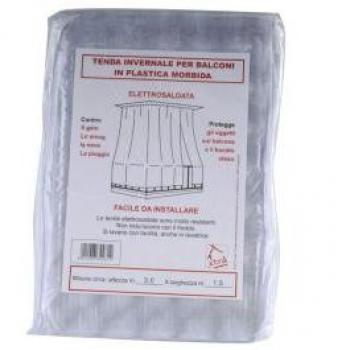 Rideau Balcon Xtra Blanc (PVC) 350×250 – Kit Colliers à Pression