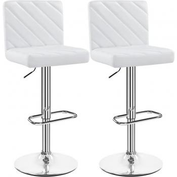 Lot de 2 Tabourets de Bar Rembourrés en Similicuir