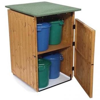 Porta Secchi Differenziata in Legno Made in Italy con Tetto Verde L74 x P86 x H116