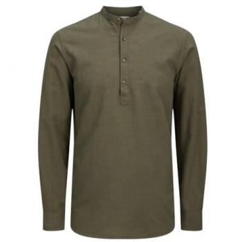 Jack & Jones Camicia A Maniche Lunghe Summer Half Placket M Olive
