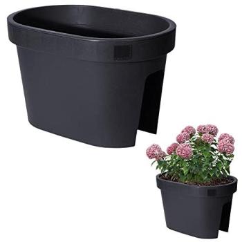 Pot de Fleurs Noir en Matériau Recyclé