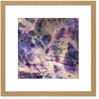 Abstract Purple Gemstone Stone 8x8 Wooden Mount