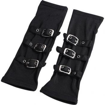 Guantes Negra Gótica con Hebilla
