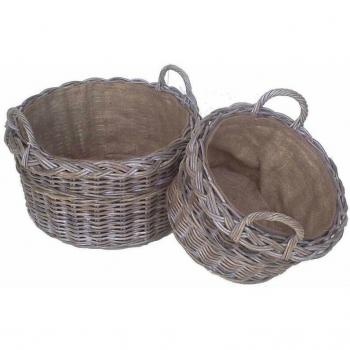Cesta Cloe 1-2 c/m tonda con fodera juta