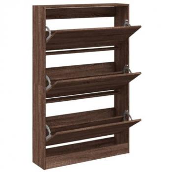 VidaXL Shoe Storage Cabinet Brown Oak 80x21x125.5 cm