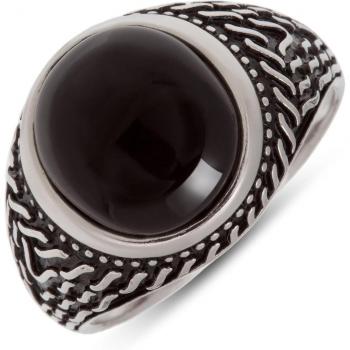 Thorgal Black Onyx Silver Ring for Men