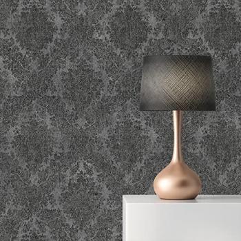 Papier Peint Gris Noir Ornement Samuel M1-No.2431
