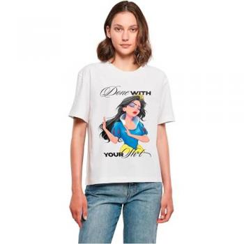 T-shirt femme Miss Tee Stop À Tes Blagues