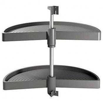 Cestelli girevoli a mezza luna per mobile angolare, 900 mm, grigio