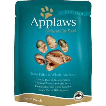 Applaws Sélection 12 x 70 g, Pâtée pour chat au filet de thon & anchois