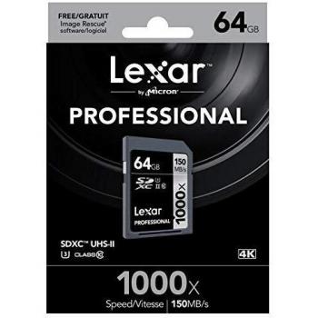 Lexar LSD64GCRBEU1000 Carte mémoire SDHC 1000x 64 Go