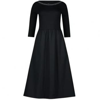 Zero Damen‑Midikleid mit Rundhalsausschnitt – Größe 38 – Black