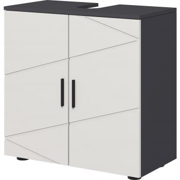 Kleankin Under Sink Cabinet, Bathroom Vanity Unit, Floor Basin Storage Cupboard with Double Doors and Shelf, 60 x 30 x 60 cm, Light Grey