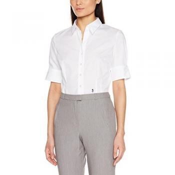 Seidensticker Damen Slim Fit Hemdbluse Kurzarm 100% Baumwolle Bügelfrei Weiß Größe 38