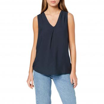 Vero Moda Top Vmeva V-Neck S/l Exp Noos Femme, Bleu Night Sky, 40
