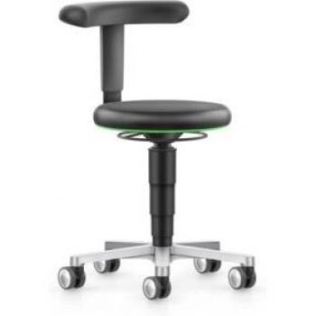 Bimos Laborhocker mit Rollen, PU schwarz, höhenverstellbar 450-650 mm