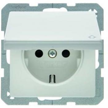Berker Schuko-Steckdose erhöhter Berührungsschutz Klappdeckel Q1/Q3/Q7 weiß (47516079)