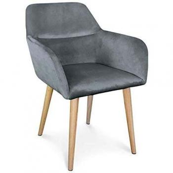 Fauteuil Fraydo en Velours Argenté