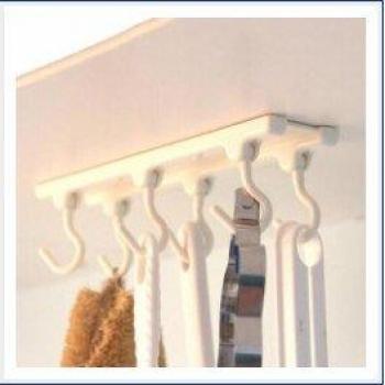Ceiling-Mounted Storage Rack with 6 Hooks