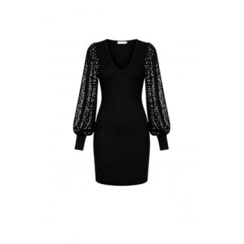 Silk‑Threaded Nightfall Dress – M