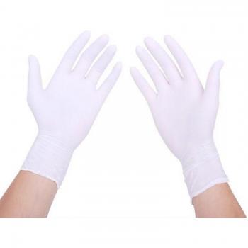 Guantes de limpieza desechables de látex blanco, 50 o 100 Uds