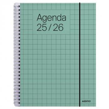 Universal Agenda Additio Semana Vista 2025‑2026 Verde Catalán
