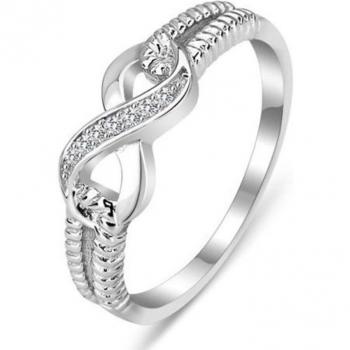 Zilveren Ring met Oneindige Teken en Zirconia voor Feestelijke Gelegenheden