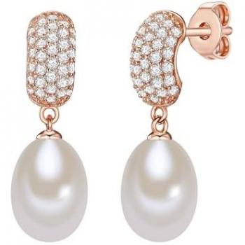 Valero Pearls Orecchini Oro Rosa Trasparente con Perle Bianche