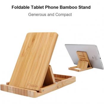 Soporte de Mesa de Bambú para Tabletas y Teléfonos