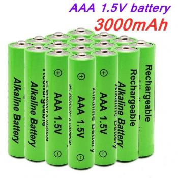 Rechargeable Alkaline AAA Batteries (3000mAh, 1.5V, 4-20 pcs)